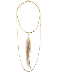 Serefina Chantilly Feather Statet Necklace Rust