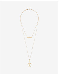 Express Shiny Airplane Layered Necklace