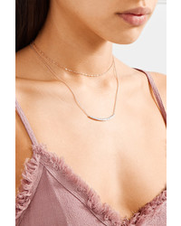 Monica Vinader Skinny Curve Rose Gold Vermeil Diamond Necklace One Size