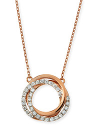 Frederic Sage Small Twist Diamond Halo Necklace In 18k Pink Gold