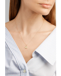 Alison Lou Small Wink Face Enameled 14 Karat Gold Necklace