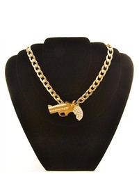 Soho Girl Gun Statet Necklace Gold