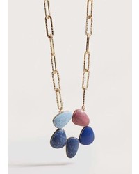 Violeta BY MANGO Stone Chain Necklace