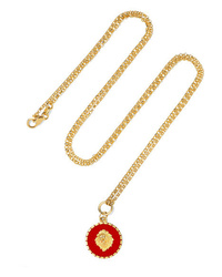 Foundrae Strength 18 Karat Gold Enamel Necklace