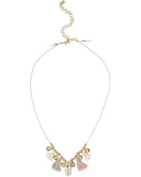 Chan Luu Tasseled Gold Tone And Shell Necklace