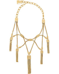 Lanvin Tasseled Gold Tone Swarovski Crystal Necklace