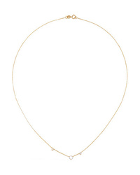 Wwake Three Step 14 Karat Gold Diamond Necklace