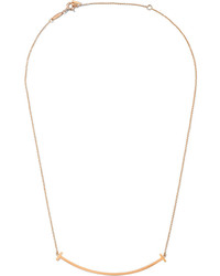 Tiffany & Co. Tiffany Co T Smile 16 18 18 Karat Rose Gold Necklace