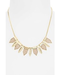 Topshop Glitter Leaf Necklace Gold