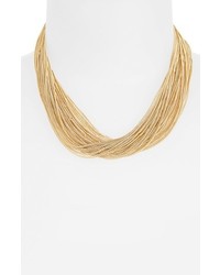Topshop Multi Row Necklace Gold