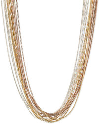 Nine West Tri Tone Multi Chain Collar Necklace Web Id 1345246