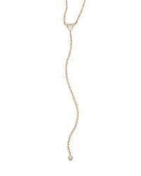 Ef Collection Triangle Diamond 14k Yellow Gold Lariat Necklace