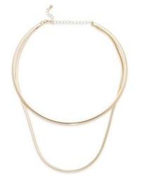 Robert Rose Two Row Choker Chain Necklacegoldtone