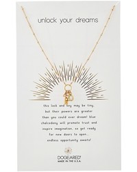 Dogeared Unlock Your Dreams Lock And Key Blue Chalcedony Bezel Cluster Necklace Necklace