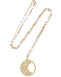 Andrea Fohrman Waning Waxing Moon Phase 14 Karat Gold Diamond Necklace One Size