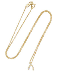 Jennifer Meyer Wishbone 18 Karat Gold Diamond Necklace