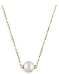 Majorica 10mm White Pearl Goldtone Stainless Steel Pendant Necklace