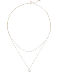 Mizuki 14 Karat Gold Freshwater Pearl And Diamond Necklace