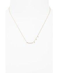 Meira T Diamond Pearl Bar Pendant Necklace