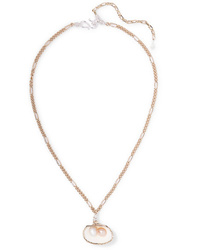 WALD Berlin Drop It Like Its Hot Gold Plated Shell And Pearl Necklace