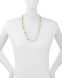 Fragments for Neiman Marcus Fragts Open Link Necklace W Simulated Pearls Gold