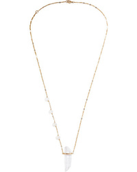Harris Zhu Gold Crystal Quartz And Pearl Necklace
