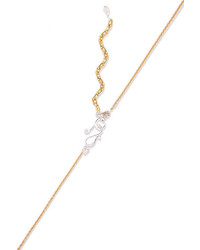 WALD Berlin Just A Friend Gold Plated Swarovski Crystal And Pearl Necklace