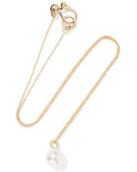 Sophie Bille Brahe Perle Simple 14 Karat Gold Pearl Necklace