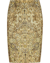 Alexander McQueen Honeycomb Jacquard Pencil Skirt