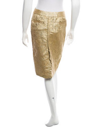 Vera Wang Jacquard Pencil Skirt