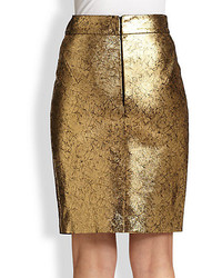 Raoul Metallic Leather Pencil Skirt