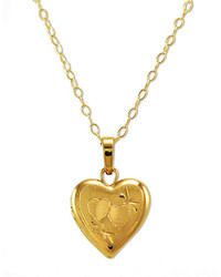 Lord & Taylor 14 Kt Gold Small Heart Locket Necklace
