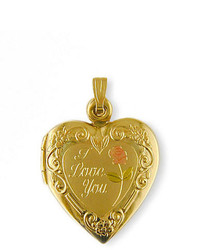 Lord & Taylor 14 Kt Yellow Gold Love Heart Locket Charm
