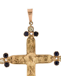 14k Diamond Sapphire Cross Pendant