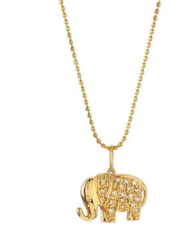 Sydney Evan 14k Gold Diamond Elephant Pendant Necklace