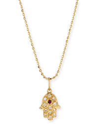 Sydney Evan 14k Gold Diamond Hamsa Pendant Necklace