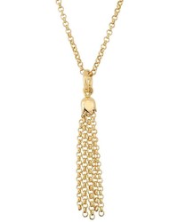 14k Gold Over Silver Tassel Pendant Necklace