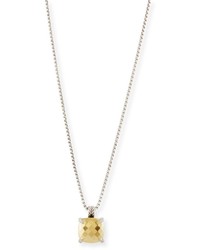 David Yurman 14mm Chtelaine 18k Gold Dome Pendant Necklace With Diamonds