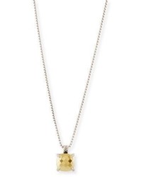 David Yurman 14mm Chtelaine 18k Gold Dome Pendant Necklace With Diamonds