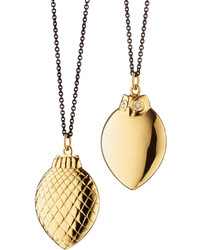 Monica Rich Kosann 18k Gold Owl Pendant Necklace 32