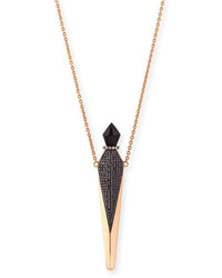 Diane Kordas 18k Rose Gold Diamond Black Onyx Perfume Amulet Pendant Necklace