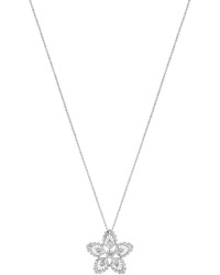 Lalique 18k White Gold Lys Diamond Pendant Necklace
