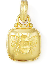 Elizabeth Locke 19k Cushion Gold Bee Pendant