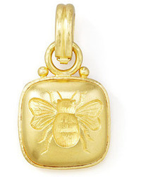 Elizabeth Locke 19k Cushion Gold Bee Pendant