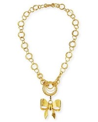 Jose & Maria Barrera 24k Gold Plated Bow Pendant Necklace