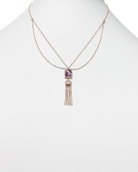 Bloomingdale's Amethyst And Diamond Tassel Pendant Necklace In 14k Rose Gold 16