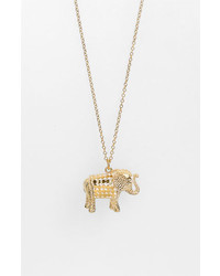 Anna Beck Animals Long Elephant Pendant Necklace Gold Silver