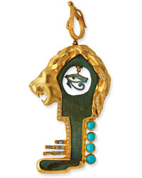 Coomi Antiquity Bronze Roman Lion Key Pendant With Diamonds