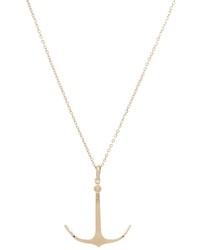 Asos Anchor Pendant Necklace Gold