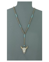 Lucky Brand Bull Head Pendant Necklace Necklace